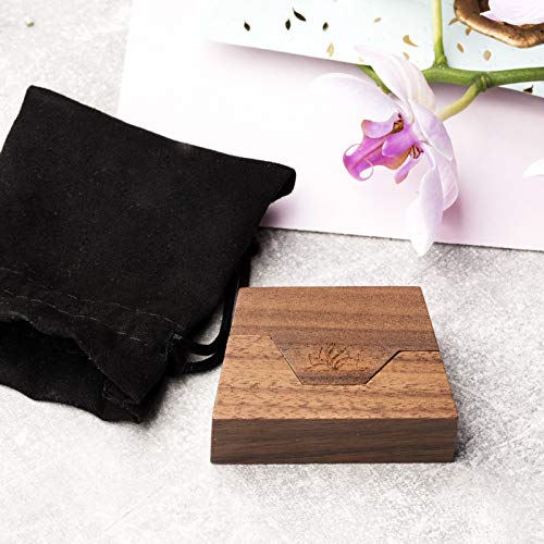 Caja de madera para anillos de compromiso | Caja para anillos pequeña hecha a mano - Trapecio