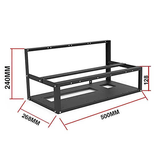 Caja de marco de minería al aire libre, bastidor de computadora de marco de chasis abierto, soporte de tarjeta gráfica de 6 GPU, carcasa de marco de máquina de minería abierta, marco de minería