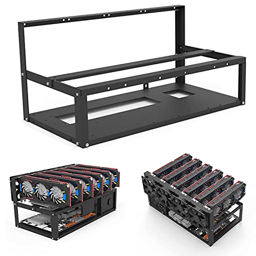 Caja de marco de minería al aire libre, bastidor de computadora de marco de chasis abierto, soporte de tarjeta gráfica de 6 GPU, carcasa de marco de máquina de minería abierta, marco de minería