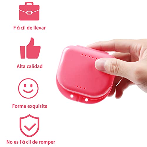 Caja de retenedor, Caja de almacenamiento de dentadura, Estuche protector oral con agujero de aire (3 piezas), Seco & Respirable, Fácil a llevar.