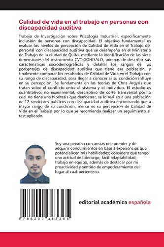 Calidad de vida en el trabajo en personas con discapacidad auditiva: Del Ministerio de Trabajo, sede Quito-Ecuador