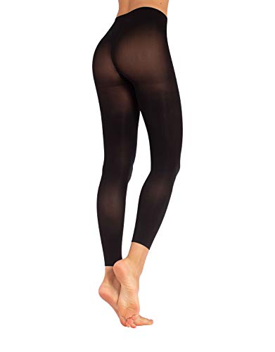 CALZITALY Pantis sin Pie, Medias Semi Opacas, Leggings, Mallas, 60 DEN, Negro, Made in Italy (L/XL)