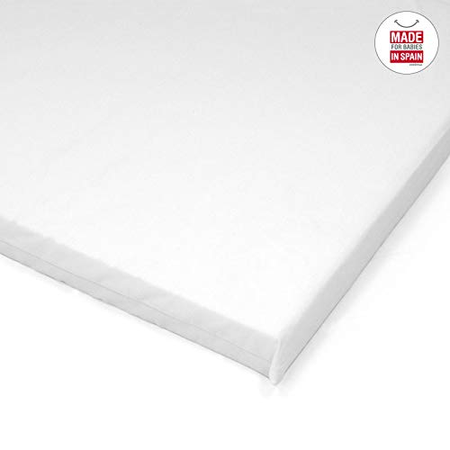 Cambrass Liso E - Colchoneta para minicuna, 46.5x81x5 cm, color blanco