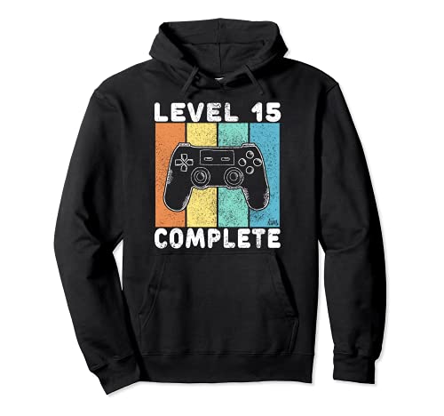 Camiseta Gamer 15 Cumpleaños Regalo Para Niños 15 Años Sudadera con Capucha