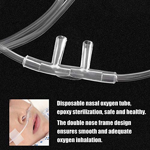 Cánula nasal, BiuZi 1Pc Polímero inodoro y no tóxico Hogar Universal Doble orificio Cánula nasal suave Tubo de oxígeno nasal desechable Transparente(6m)