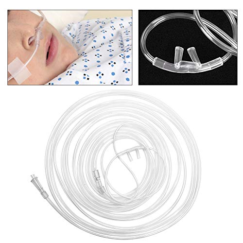 Cánula nasal, BiuZi 1Pc Polímero inodoro y no tóxico Hogar Universal Doble orificio Cánula nasal suave Tubo de oxígeno nasal desechable Transparente(6m)