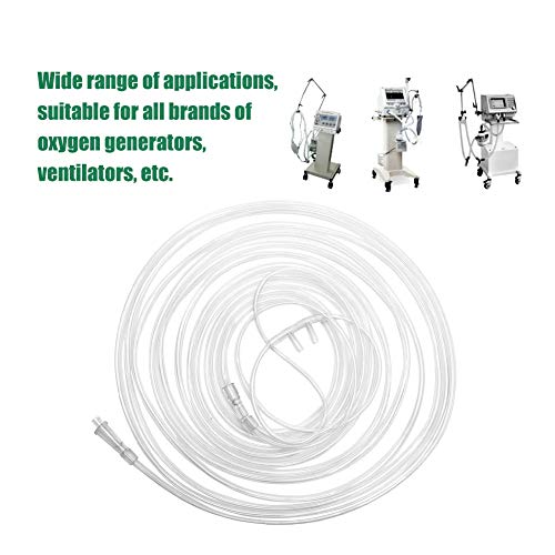 Cánula nasal, BiuZi 1Pc Polímero inodoro y no tóxico Hogar Universal Doble orificio Cánula nasal suave Tubo de oxígeno nasal desechable Transparente(6m)