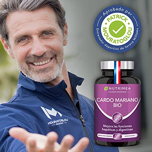 Cardo Mariano 100% Orgánico | 900mg Por Día Detox y Protección Hígado Antioxidante Facilita Digestión | 120 Cápsulas Veganas | Sin Aditivos Natural | Fabricado en Francia