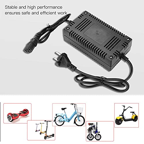 Cargador de batería de 36 V, adaptador de corriente de batería de bicicleta eléctrica para cargar vehículos eléctricos, bicicleta eléctrica, batería de scooter eléctrico (conector de 3 pines)