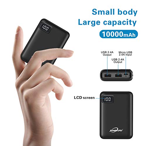 Cargador Portatil Power Bank 10000mAh de Carga Rápida 2.4A Batería Externa Paquetes de Dos Puertos con Pantalla LCD Compatible con iPhone Huawei iPad Samsung Nintendo Switch y Tabletas