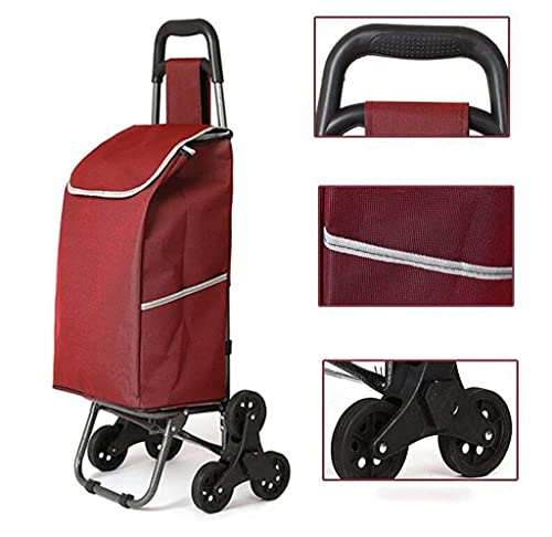 Carrito de compras multifunción para viajes escalar escaleras ancianos plegable carrito portátil equipaje palanca carro de mano almacenamiento carros fucsia (vino rojo), carrito de compras