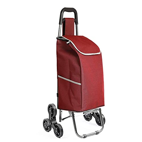 Carrito de compras multifunción para viajes escalar escaleras ancianos plegable carrito portátil equipaje palanca carro de mano almacenamiento carros fucsia (vino rojo), carrito de compras