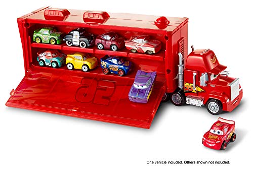 Cars 3 Mack camión mundo de aventuras, camión transporte coches de juguetes (Mattel FLG70)