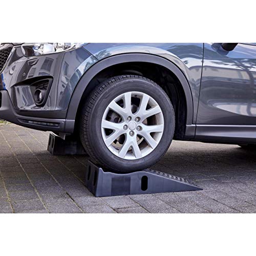 Cartrend 10639 - Juego de rampas para vehículos (3 toneladas, hasta 235 mm, Plataforma elevadora, rampa de plástico para Coche, con protección contra sobrecarga, 2 Unidades)