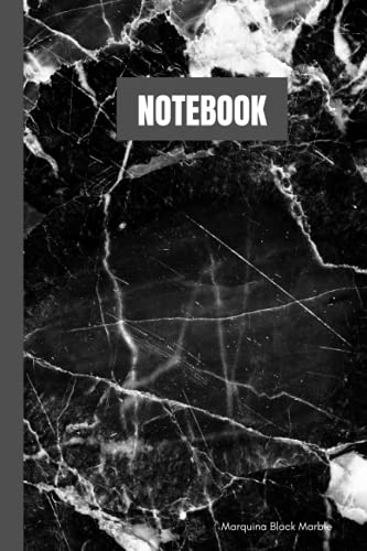 Casa 1 Eleven Luxury Notebook: Black Marquina Marble | 120 blank lined pages | 6"x9" | Matte cover