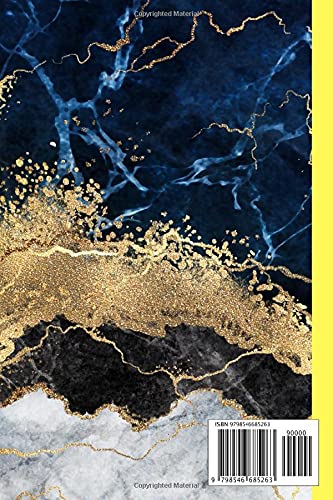 Casa 1 Eleven Luxury Notebook: Blue & Gold Marble Fine Art | 120 blank lined pages | 6"x9" | Matte cover: 6"x9" Luxury Marble Notebook from the 'LUXE ... with gold foil details by Casa 1 Eleven