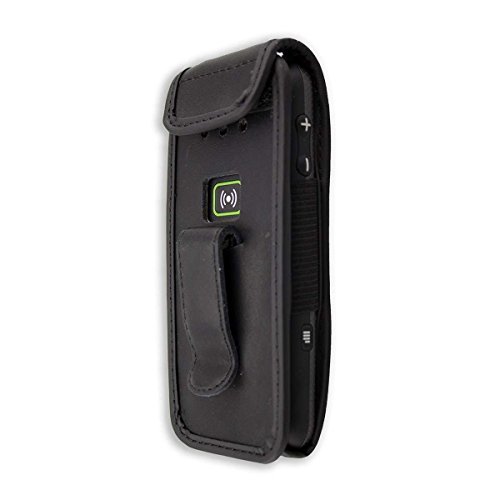 caseroxx Bolsa de Cuero con Clip para el cinturón para Doro Secure 580 / 580IUP, Funda Carcasa de Cuero Real en Negro