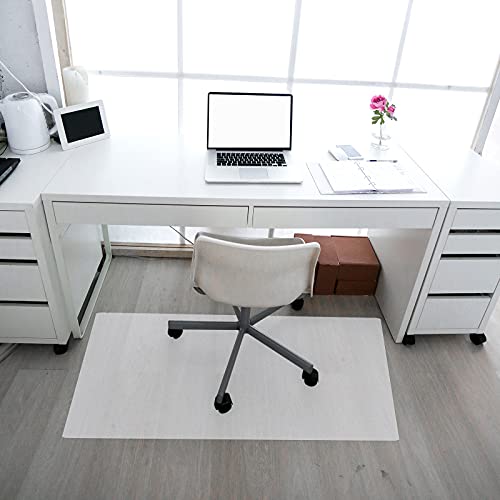 CCLIFE Alfombra Protectora para Silla de Oficina Protector Suelo Enmoquetado Antideslizante, Material PE-120 x 90 cm, Color:Blanco,120x90cm