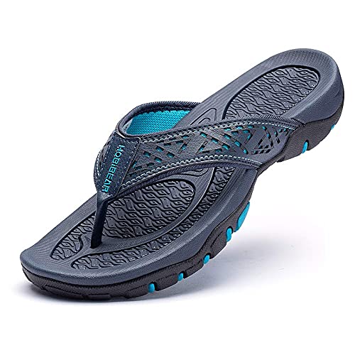 CELANDA Chanclas Piscina Hombre Verano Deportivo de Playa Sandalias Flip Flop Antideslizante Confortable Ducha Zapatillas Azul 47EU