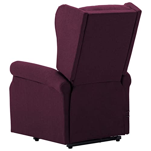 CGTOLOS Sillón de Masaje con Sistema de elevación Tela, Levantapersonas, Sillón Reclinable, Sillón Relax, Masaje Y Termoterapia, Morado