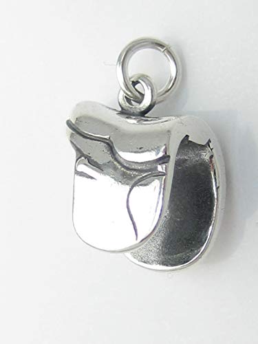 Charm de plata esterlina con silla de caballo inglesa .925 x 1 Charms de montar a caballo