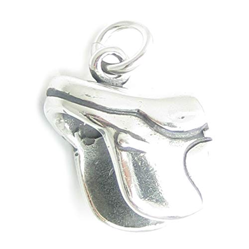 Charm de plata esterlina con silla de caballo inglesa .925 x 1 Charms de montar a caballo