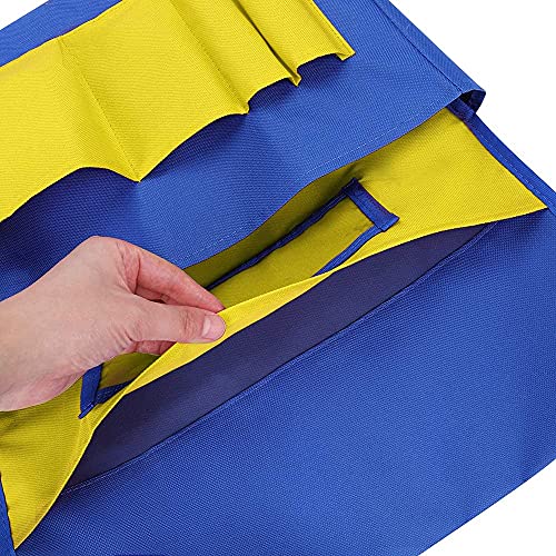 CHENYI Bolsa organizadora para silla con ranura para nombre, bolsillos traseros para silla, bolsa de almacenamiento colgante para aula, guardería, casa, escuela, amarillo