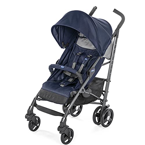 Chicco Liteway 3 Silla Paseo Ligera y Plegable desde 0 Meses hasta 22 Kg, Carrito de Bebé Compacto y Reclinable, Posición para Dormir, Cierre Tipo Paraguas y Capota Convertible, Color Azul (India Ink)