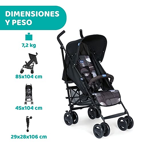 Chicco London Silla de Paseo Ligera y Plegable desde 0 Meses hasta 15 Kg, Carrito de Bebé Compacto y Reclinable con Apoyabrazos, Posición para Dormir, Cierre Tipo Paraguas, Color Azul (Blue Passion)