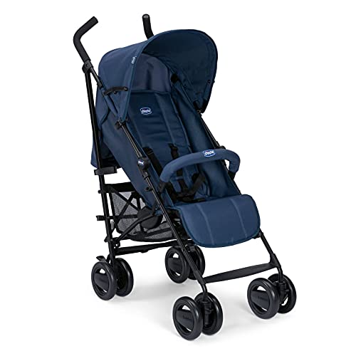 Chicco London Silla de Paseo Ligera y Plegable desde 0 Meses hasta 15 Kg, Carrito de Bebé Compacto y Reclinable con Apoyabrazos, Posición para Dormir, Cierre Tipo Paraguas, Color Azul (Blue Passion)