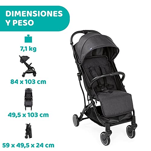 Chicco Trolley Me Silla de Paseo Ligera de 0 Meses hasta 15 kg, Buggy Reclinable y Plegable con Función de Trolley, Cierre Compacto, Cubierta para la Lluvia y Capota Plegable - Color Rosa