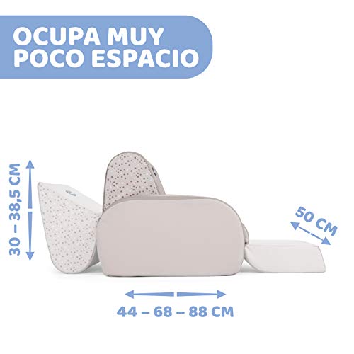 Chicco Twist Sillón Infantil Convertible en Chaise Longue y Butaca, Sofá Infantil con 3 Configuraciones, Silla Cómoda y Ligera, Transformable – Puff Niños a Partir de 12 Meses, Color Beige (Dune)