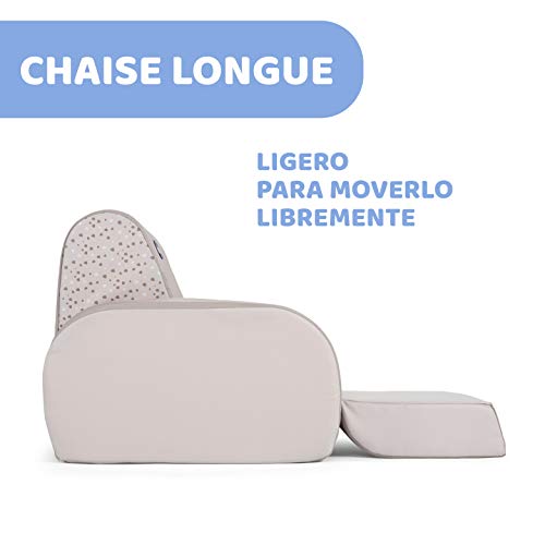 Chicco Twist Sillón Infantil Convertible en Chaise Longue y Butaca, Sofá Infantil con 3 Configuraciones, Silla Cómoda y Ligera, Transformable – Puff Niños a Partir de 12 Meses, Color Beige (Dune)