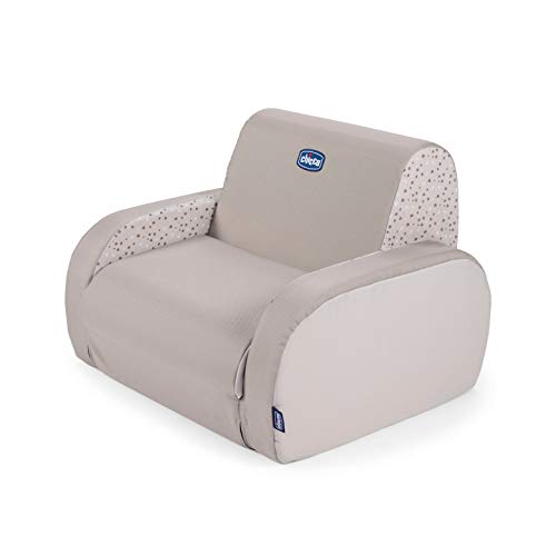 Chicco Twist Sillón Infantil Convertible en Chaise Longue y Butaca, Sofá Infantil con 3 Configuraciones, Silla Cómoda y Ligera, Transformable – Puff Niños a Partir de 12 Meses, Color Beige (Dune)