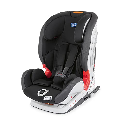 Chicco Youniverse Fix Silla de Coche Reclinable para Bebé 9-36 Kg con Isofix, Grupo 1/2/3 para Niños de 1 a 12 Años, Fácil de Instalar, Reposacabezas Ajustable - Negro (Jet Black)