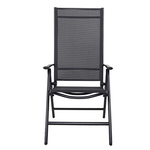 Chicreat Silla plegable de aluminio Korfu, 67 x 59 x 113 cm, Carbón