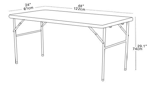 chiner - Mesa Rectangular Patas Plegables, 122 x 61 cm.