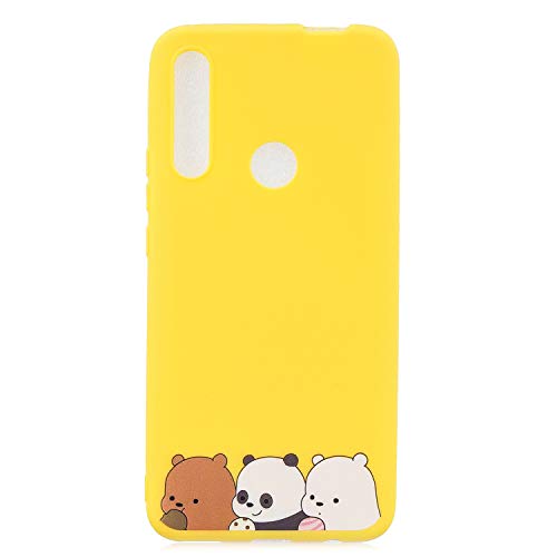 ChoosEU Compatible para Funda Huawei P Smart Z / Y9 Prime 2019 Silicona Dibujos Oso Panda Carcasas para Chicas Mujer Niño, Case Blando Resistente Antigolpes Caso Cordón con Correa - Pandas Amarillos