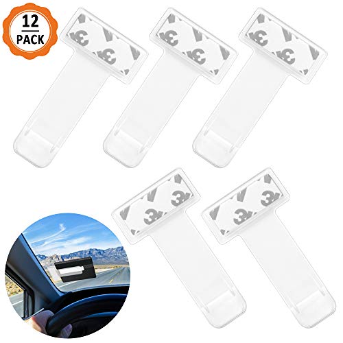 Chudian 12pcs Parabrisas Clip para Parabrisas de Coche Ticket Clip Coche, Parabrisas Titular de Boleto de Estacionamiento Transparente Autoadhesivo Tarjeta de Discapacidad para Evitar Multas