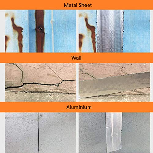 Cinta de aluminio y caucho butílico superimpermeable, para goteras, grietas superficiales, huecos en el marco de la ventana o roturas de tuberías (5 m)