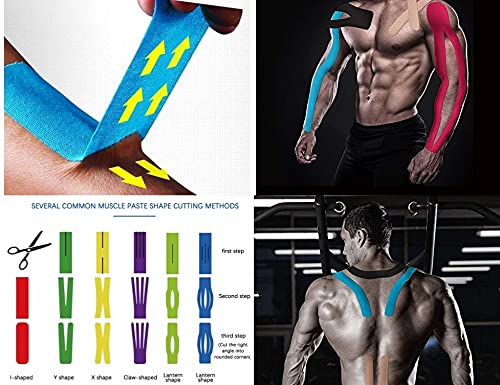 Cinta Kinesiologica - Kinesio Tape - Venda Neuromuscular Adhesiva - Alivio Dolor Muscular - Impermeable - Elástica - Vendaje Kinesiológico - Rollo 5x5 cm (Azul)