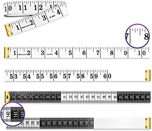 Cintas Métricas Doble Cara Cinta Metrica Corporal para Circunferencia del Cintura Herramienta costura, 150 cm, ( Blanco )