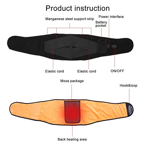 Cinturón de Soporte Lumbar, Masaje Infrarrojo, Compresión Caliente, Cinturón de Soporte Lumbar para el Alivio del Dolor de Espalda Baja y la prevención de Lesiones