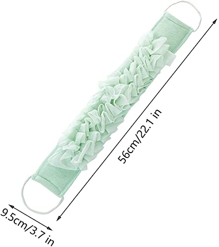 Cinturón Ducha Exfoliante, 2 Piezas Limpieza Espalda Ducha Baño, Esponja Limpieza Espalda, Depurador Cuerpo Nailon, para Ducha, Baño, Limpieza Corporal, Amarillo, Verde