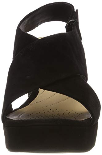 Clarks Maritsa Lara, Sandalia con Pulsera Mujer, Negro (Black Suede-), 38 EU