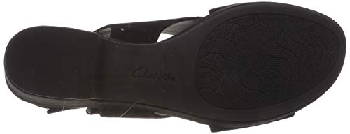 Clarks Maritsa Lara, Sandalia con Pulsera Mujer, Negro (Black Suede-), 38 EU