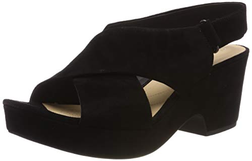 Clarks Maritsa Lara, Sandalia con Pulsera Mujer, Negro (Black Suede-), 38 EU