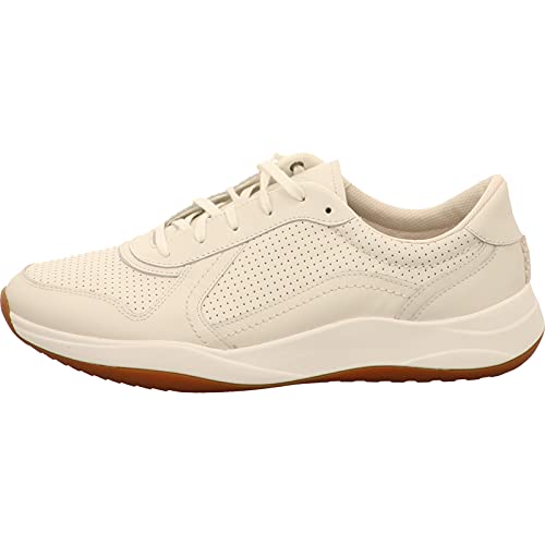 Clarks Sift Speed, Zapatillas Hombre, Blanco (White Leather White Leather), 42 EU