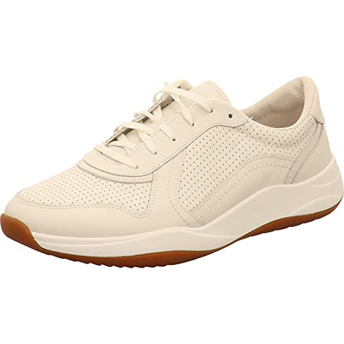 Clarks Sift Speed, Zapatillas Hombre, Blanco (White Leather White Leather), 42 EU