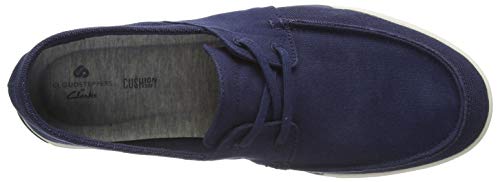 Clarks Step Isle Base, Zapatillas Hombre, Azul (Navy Canvas Navy Canvas), 42.5 EU